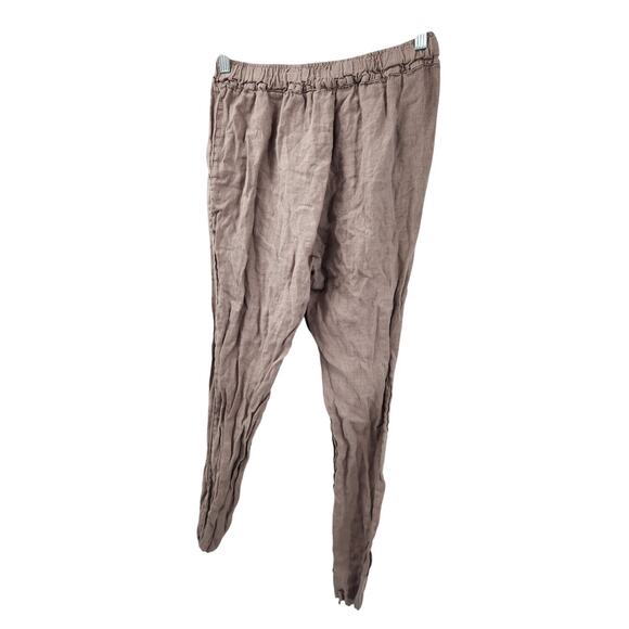 100% LIN BLANC Tan Pants Womens Size 38 - Picture 2 of 3